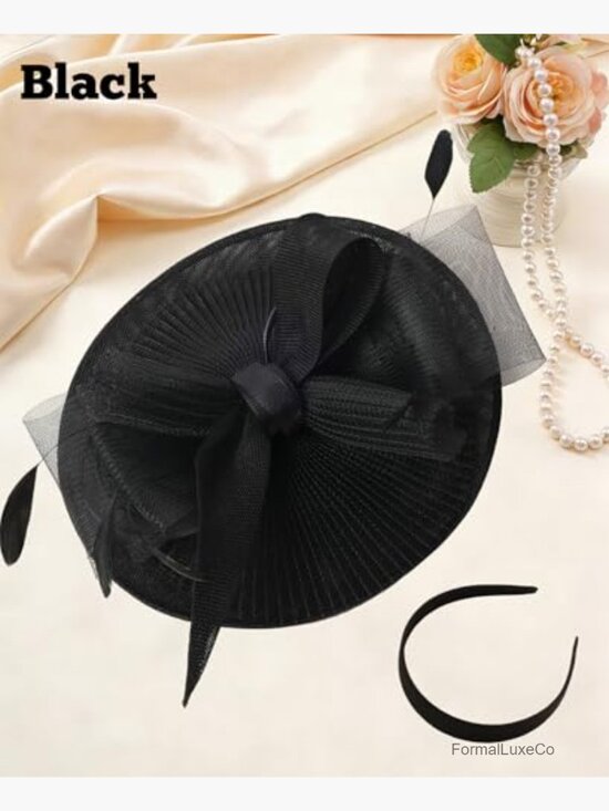 Women Derby Fascinator Hat with Feathers Mesh Headwear for Weddings Tea Party main image 7